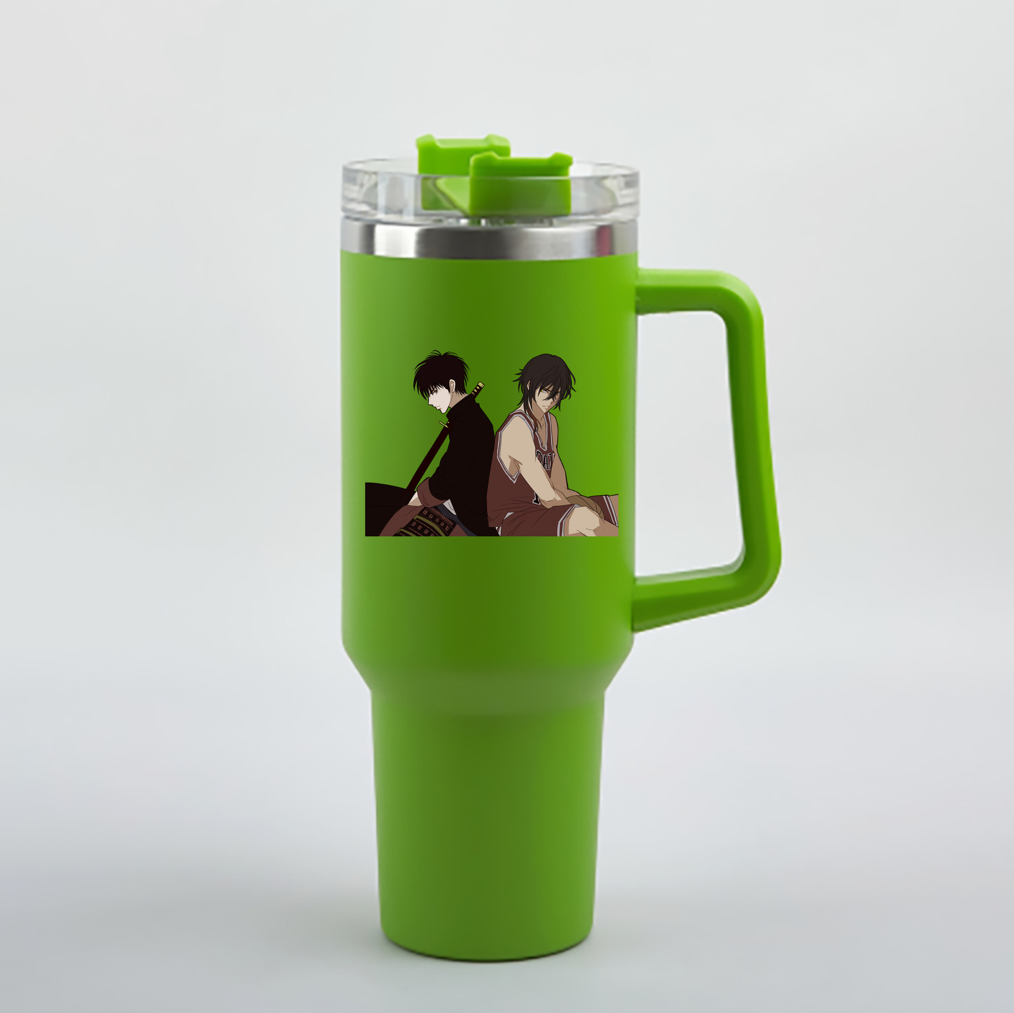 （画像用） SLAM DUNK／スラムダンク 1200mL車用タンブラー - クリスタルステッカー（プラスチックストロー付き）